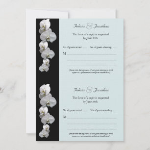 White Orchids RSVP Invitation