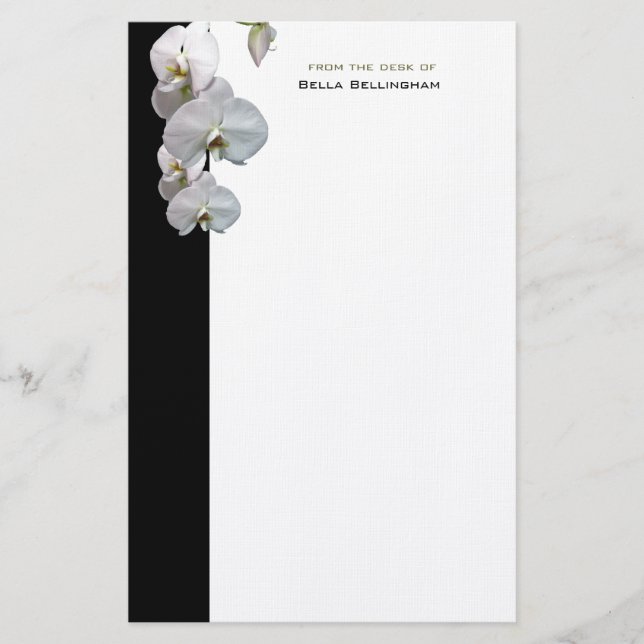 White Orchids Stationery (Front)