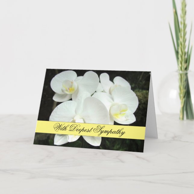 White Orchids Sympathy Card (Front)