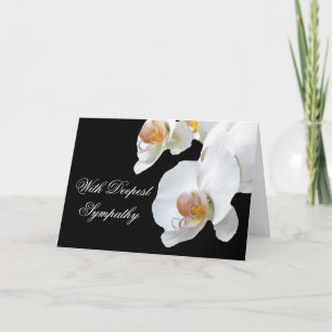 White Orchids Sympathy Card