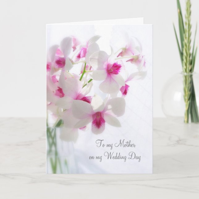 White orchids Thank you Mother for my Wedding Card (Front)