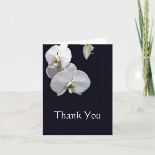 White Orchids Thank You Note Card