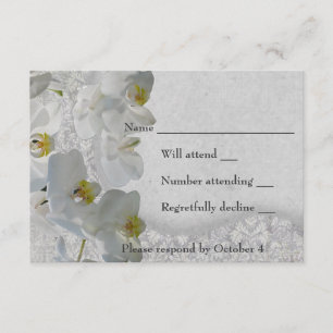 White Orchids Vintage Damask RSVP