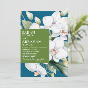 White Orchids Wedding Invitation