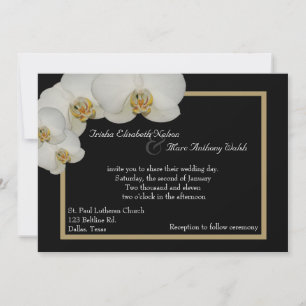 White Orchids Wedding Invitation