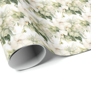 White Orchids Wrapping Paper
