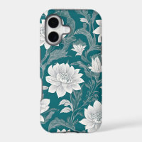 White oriental flower design