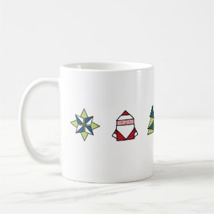 White Origami Christmas Coffee Mug