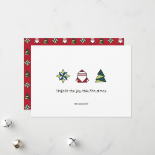 White Origami Christmas Holiday Card