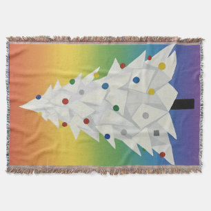 White origami Christmas Tree  Throw Blanket