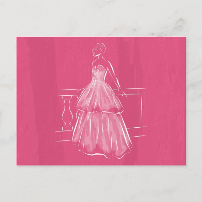 White Out Negative Space Gown Postcard (Front)
