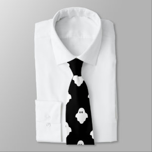 White Outline Ghosts Tie