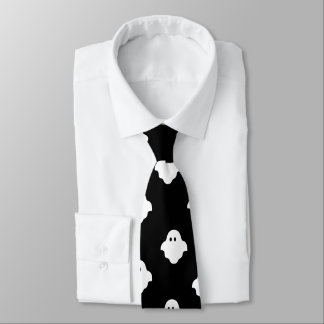 White Outline Ghosts Tie