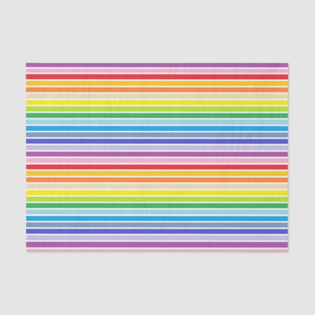 White Outlined Broader Spectrum Rainbow Stripes Tissue Paper (Front)