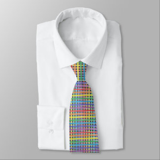 White Outlined Rainbow Weave Tie