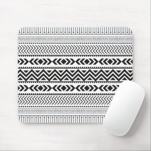White over black modern pattern mouse pad