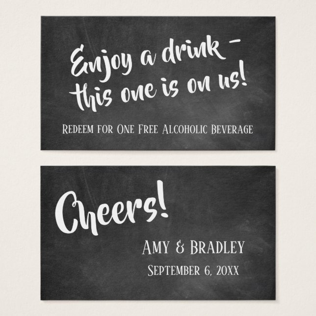 White Over Chalkboard, Friendly Drink Tickets (Front & Back)