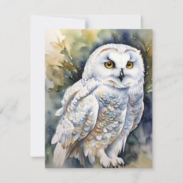 White Owl Greeting Card (Front)