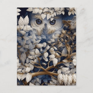 White Owl Hiding In The Forest Postcard
