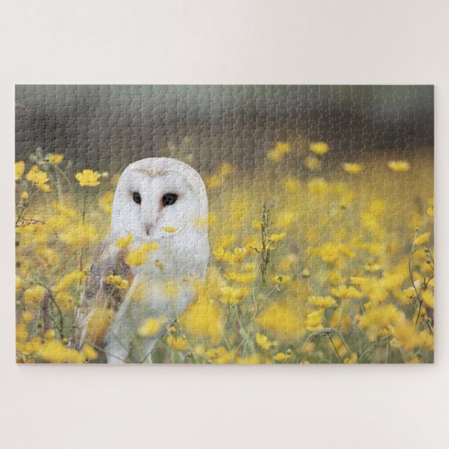 White owl in the wild jigsaw puzzle (Horizontal)