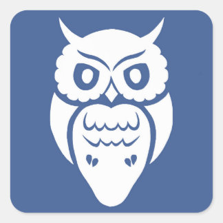 White Owl Square Sticker