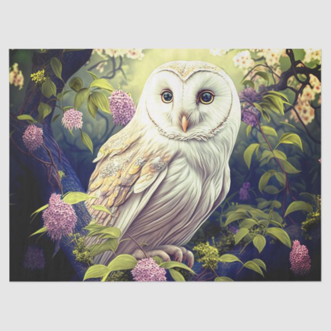White Owl Tissue/Decoupage Paper (Front)