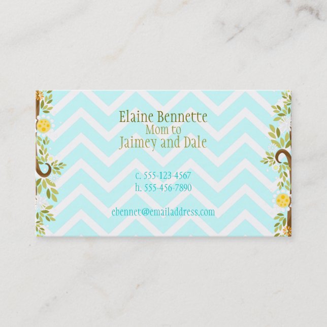 White Owls - Custom Mummy Calling Card (Front)