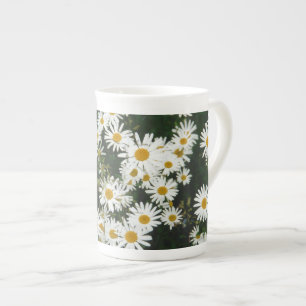 White Oxeye Daisy, Moon Daisy Meadow Bone China Mug
