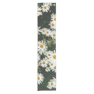 White Oxeye Daisy, Moon Daisy Meadow Short Table Runner