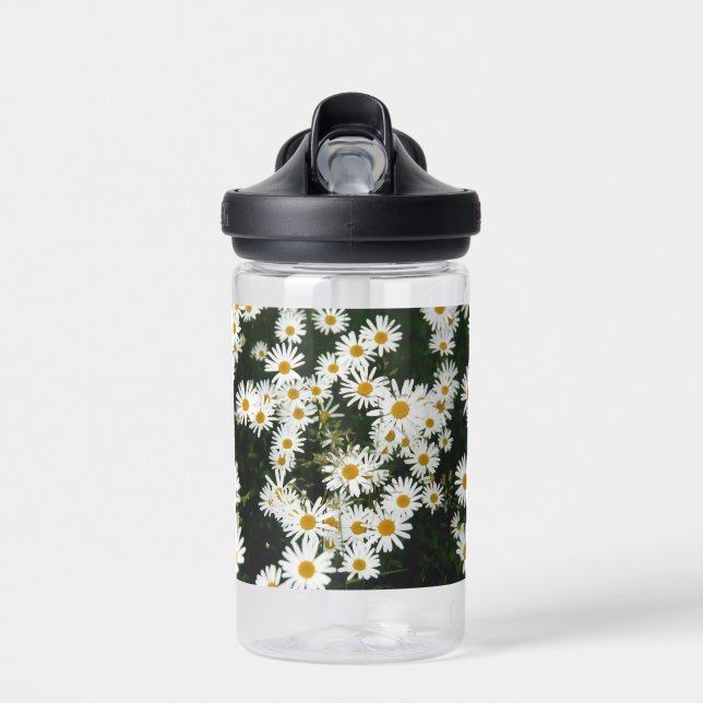 White Oxeye Daisy, Moon Daisy Meadow Water Bottle (Front)