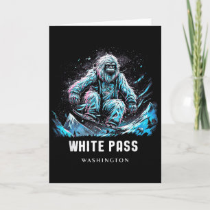 White P Washington Ski Skiing Skier _1  Card