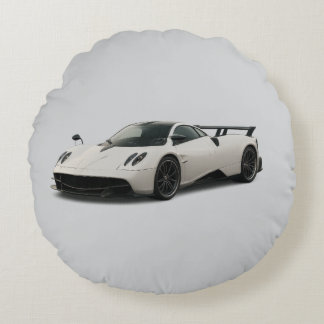 White pagani design on pillow