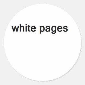 white pages classic round sticker