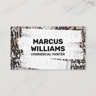 White Paint Over Graffiti Brick Wall Business Card