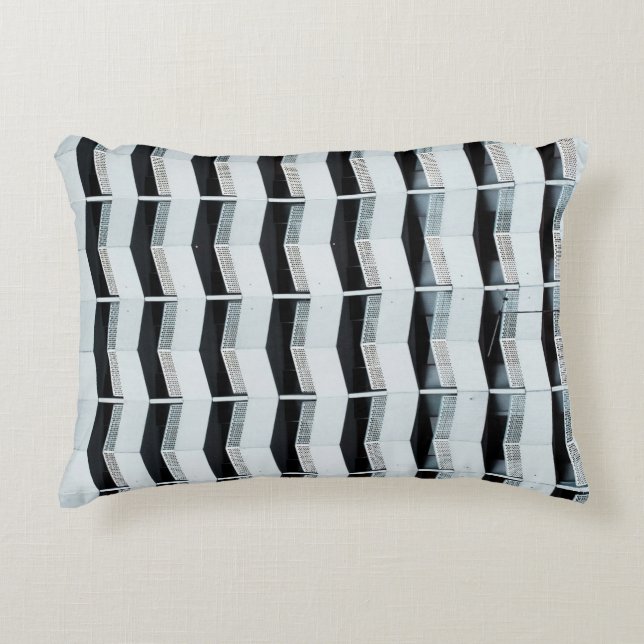 White painted building decorative cushion (Front)