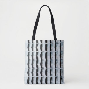 White painted building tote bag