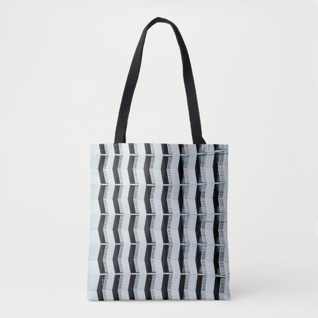 White painted building tote bag (Front)
