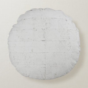 White painted concrete wall concrete round cushion