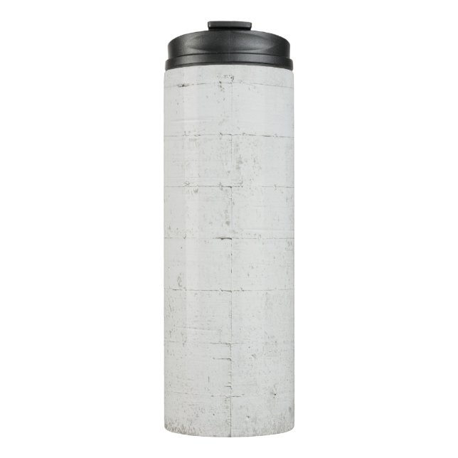 White painted concrete wall concrete thermal tumbler (Front)