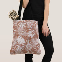White Palm Leaves Rose Taupe