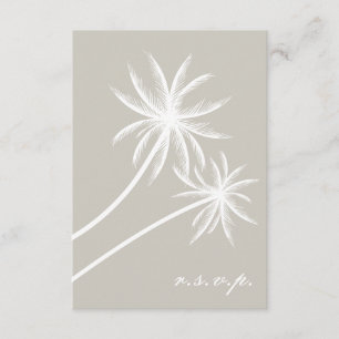 White Palm Trees Wedding RSVP Card