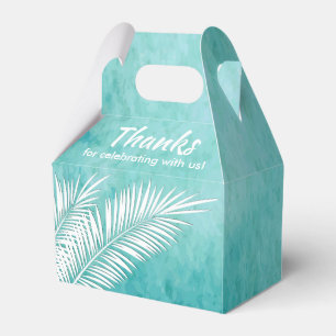 White Palms on Ocean Turquoise Party Favour Boxes