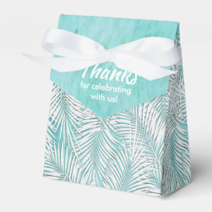 White Palms on Ocean Turquoise Party Favour Boxes