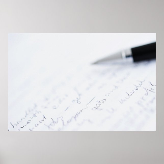 white paper with text and a pen poster (Front)