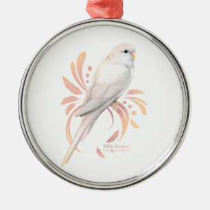 White Parakeet Metal Ornament
