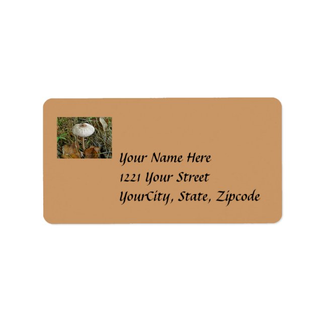 White Parasol Mushroom Address Label (Front)