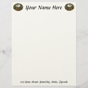White Parasol Mushroom Letterhead Stationery Design