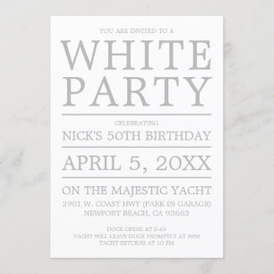 White Party Invitation