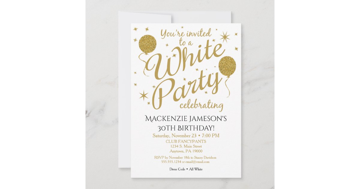 White Party Invitation All White Party Invite | Zazzle
