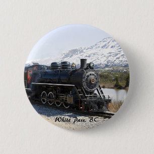White Pass Train in Snow Button